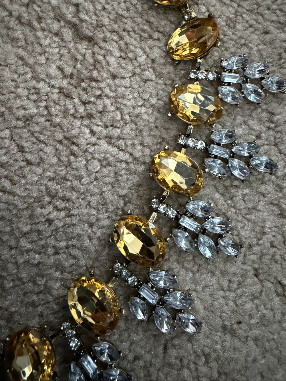 NWOT Aratta Silent Journey- Gold-Tone Topaz Crystal Statement Necklace - Picture 14 of 16